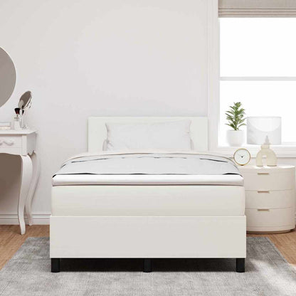 Letto a Sorgente LED con testiera Crema e Bianco 120 x 200 cm