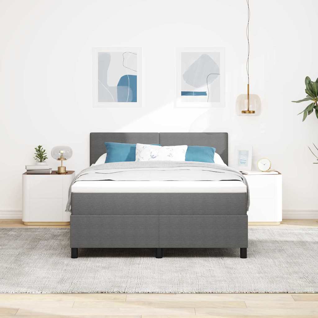 Letto a Sorgente LED Grigio chiaro e bianco 140 x 190 cm | homemem39