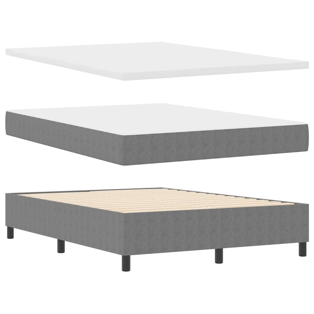 Letto a Sorgente LED Grigio chiaro e bianco 140 x 190 cm | homemem39