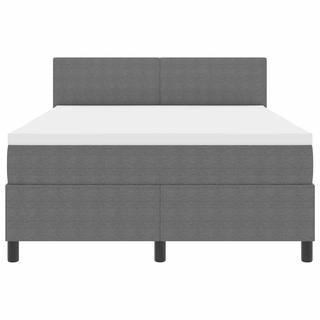 Letto a Sorgente LED Grigio chiaro e bianco 140 x 190 cm | homemem39