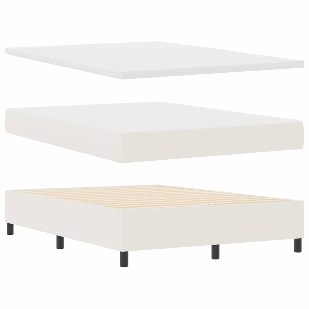 Letto a Sorgente LED con testiera Crema e Bianco 140 x 190 cm