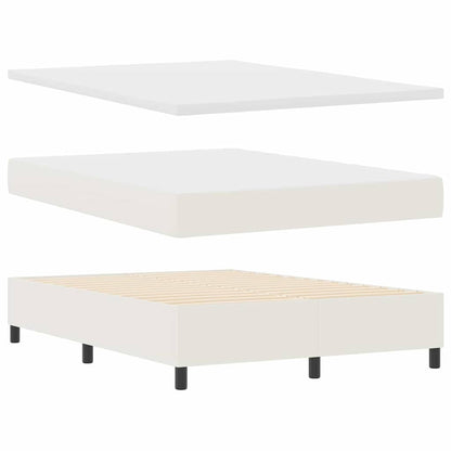 Letto a Sorgente LED con testiera Crema e Bianco 140 x 190 cm
