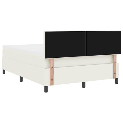 Letto a Sorgente LED con testiera Crema e Bianco 140 x 190 cm | homemem39