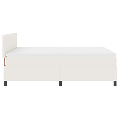 Letto a Sorgente LED con testiera Crema e Bianco 140 x 190 cm | homemem39