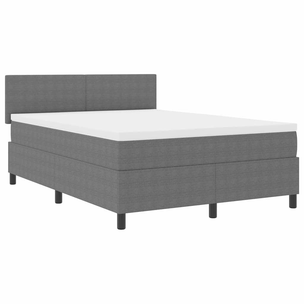 Letto a Sorgente LED Grigio chiaro e bianco 140 x 200 cm | homemem39