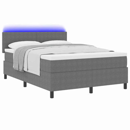 Letto a Sorgente LED Grigio chiaro e bianco 160 x 200 cm | homemem39