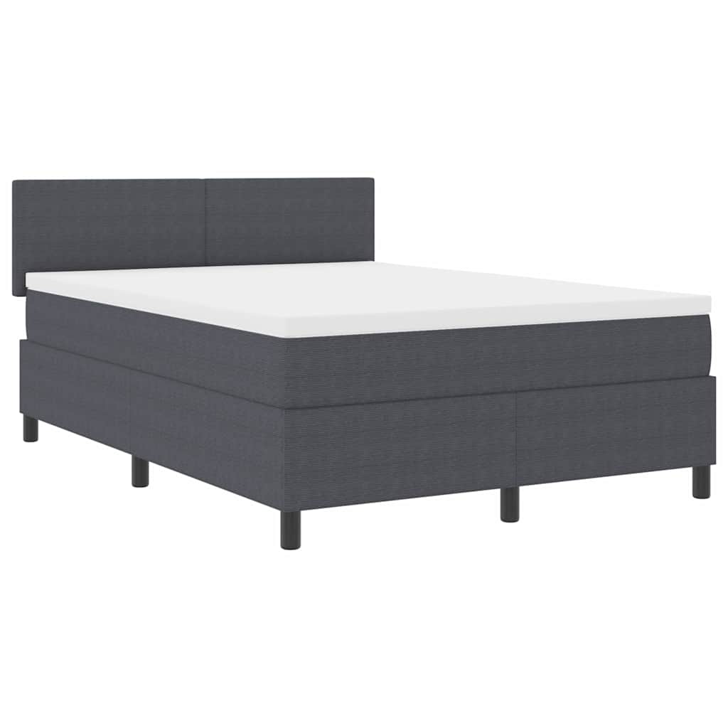 Letto a Sorgente LED Grigio Scuro e Bianco 160 x 200 cm | homemem39