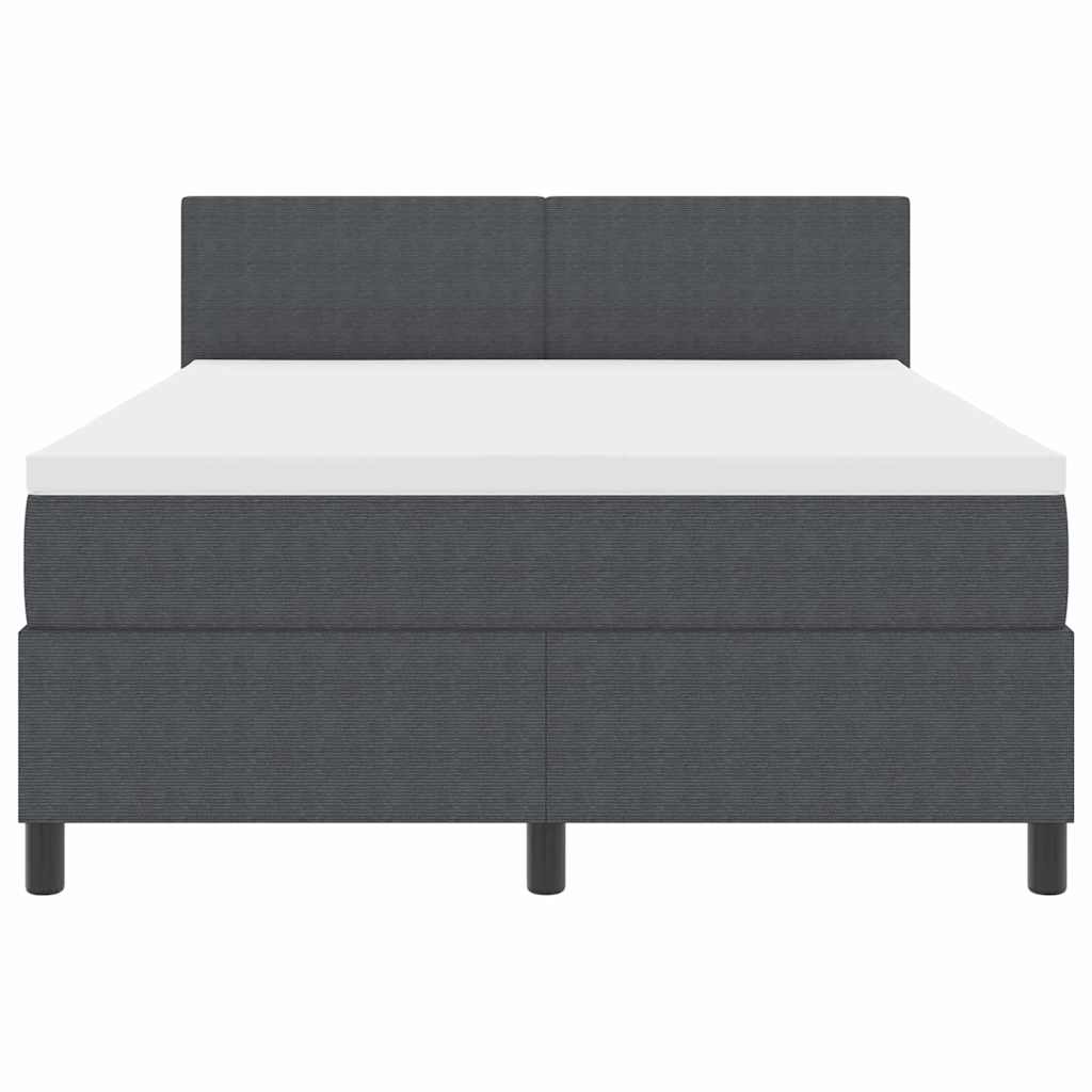 Letto a Sorgente LED Grigio Scuro e Bianco 160 x 200 cm | homemem39