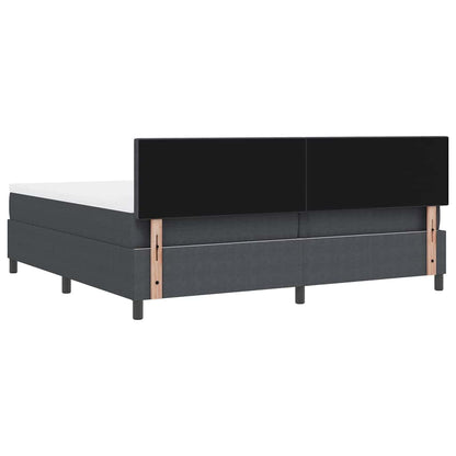 Letto a Sorgente LED Grigio Scuro e Bianco 200 x 200 cm
