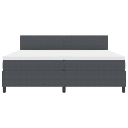 Letto a Sorgente LED Grigio Scuro e Bianco 200 x 200 cm | homemem39
