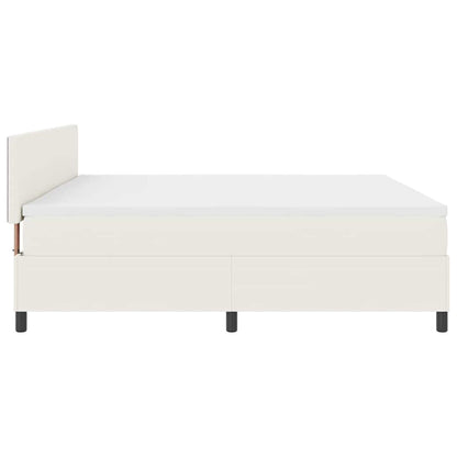 Letto a Sorgente LED con testiera Crema e Bianco 200 x 200 cm | homemem39