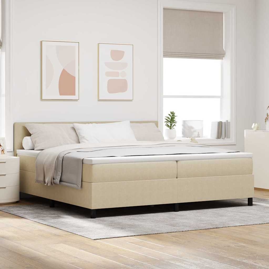 Letto a Sorgente LED Grigio chiaro e bianco 200 x 200 cm