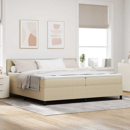 Letto a Sorgente LED Grigio chiaro e bianco 200 x 200 cm