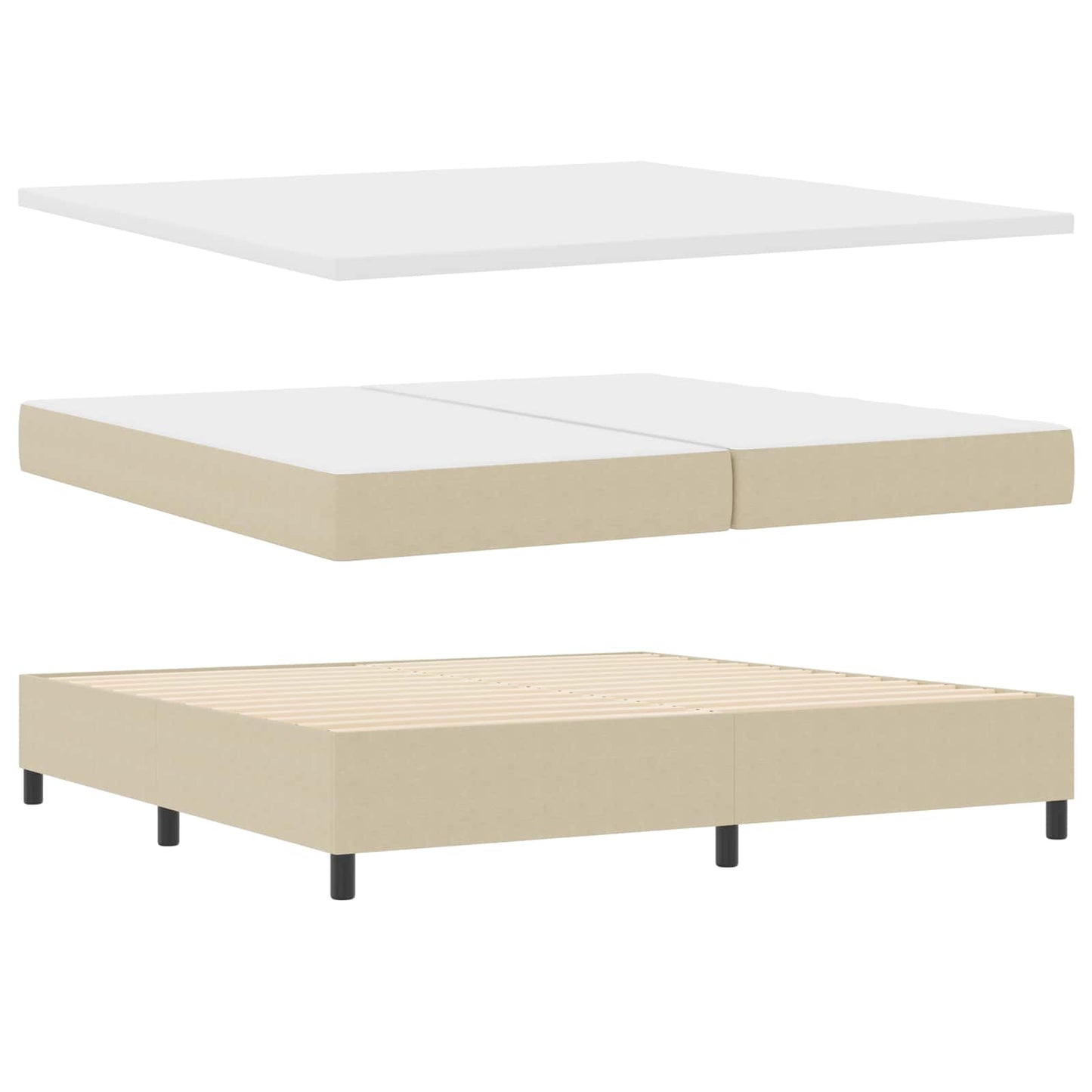 Letto a Sorgente LED Grigio chiaro e bianco 200 x 200 cm | homemem39