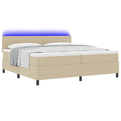 Letto a Sorgente LED Grigio chiaro e bianco 200 x 200 cm | homemem39