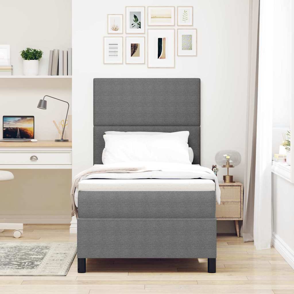 Letto a Sorgente LED Grigio chiaro e bianco 80 x 200 cm