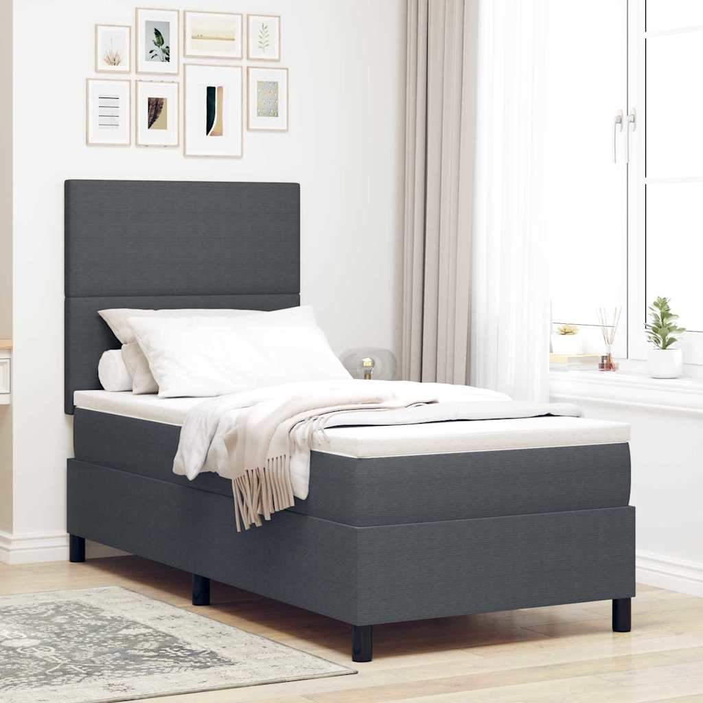 Letto a Sorgente LED Grigio Scuro e Bianco 80 x 200 cm | homemem39