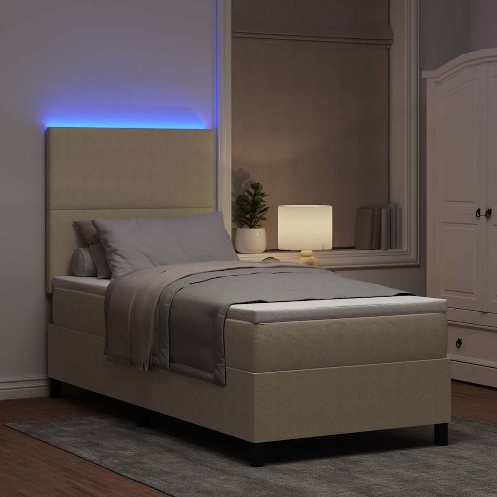 Letto a Sorgente LED Grigio chiaro e bianco 80 x 200 cm | homemem39