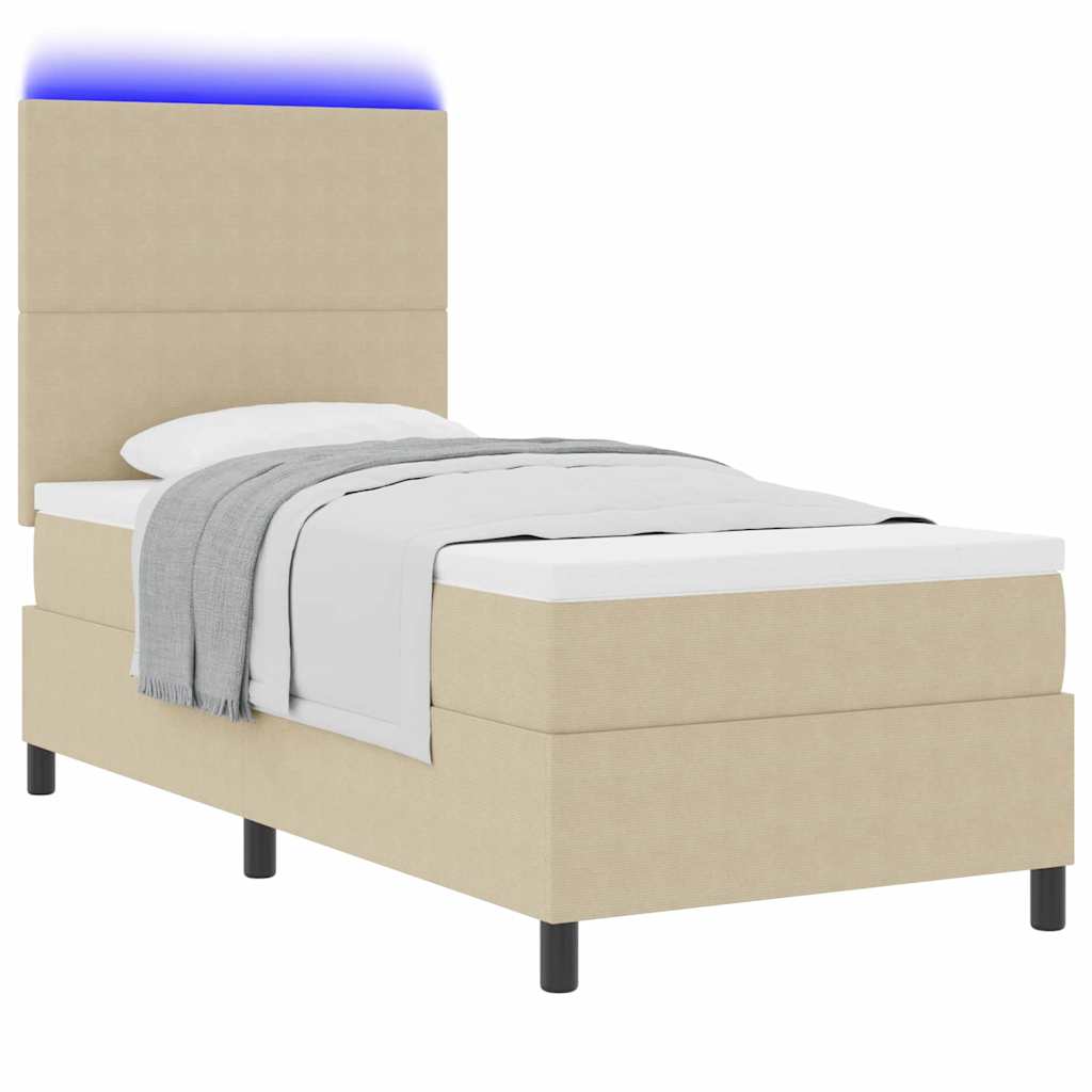 Letto a Sorgente LED Grigio chiaro e bianco 80 x 200 cm | homemem39