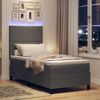 Letto a Sorgente LED Grigio chiaro e bianco 100 x 200 cm | homemem39