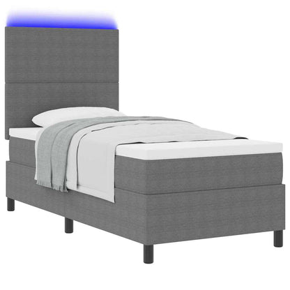 Letto a Sorgente LED Grigio chiaro e bianco 100 x 200 cm | homemem39