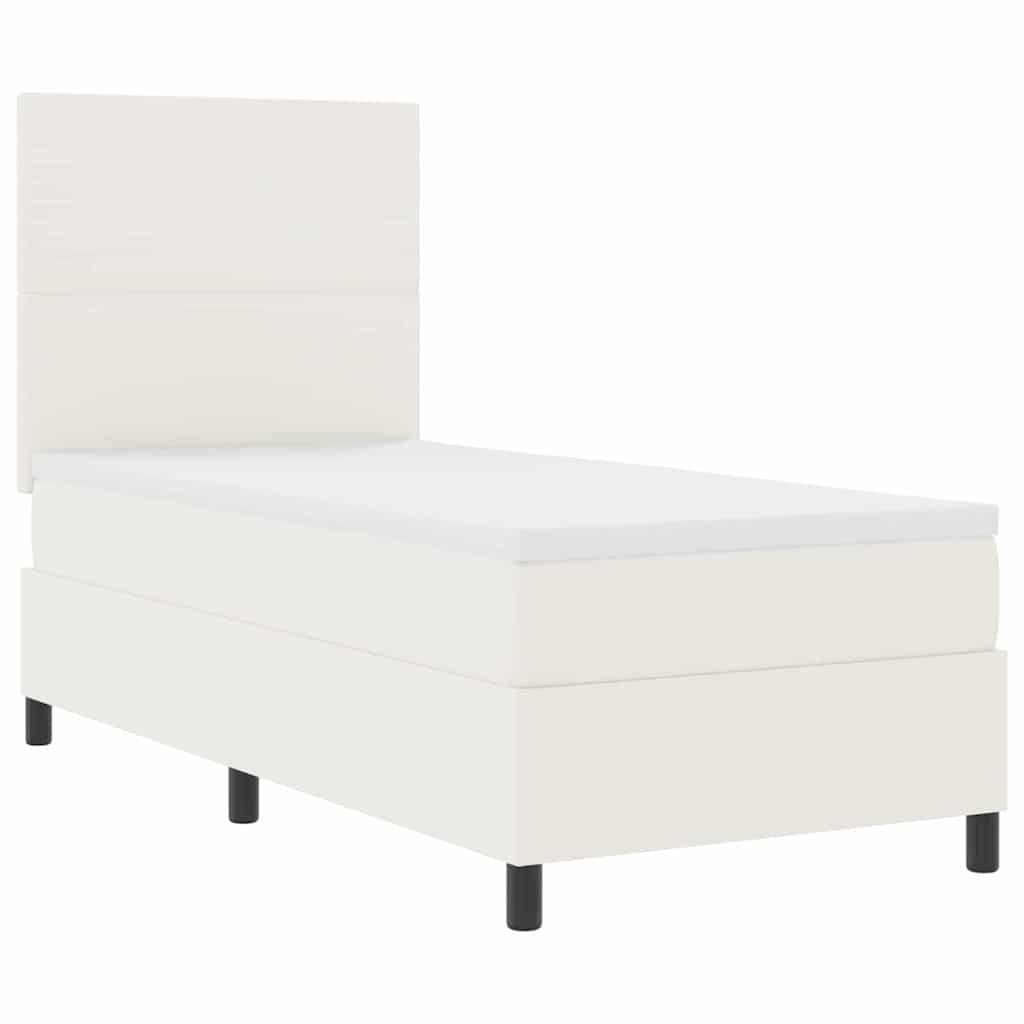 Letto a Sorgente LED con testiera Crema e Bianco 100 x 200 cm | homemem39