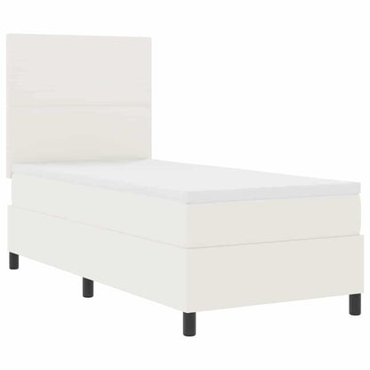 Letto a Sorgente LED con testiera Crema e Bianco 100 x 200 cm | homemem39