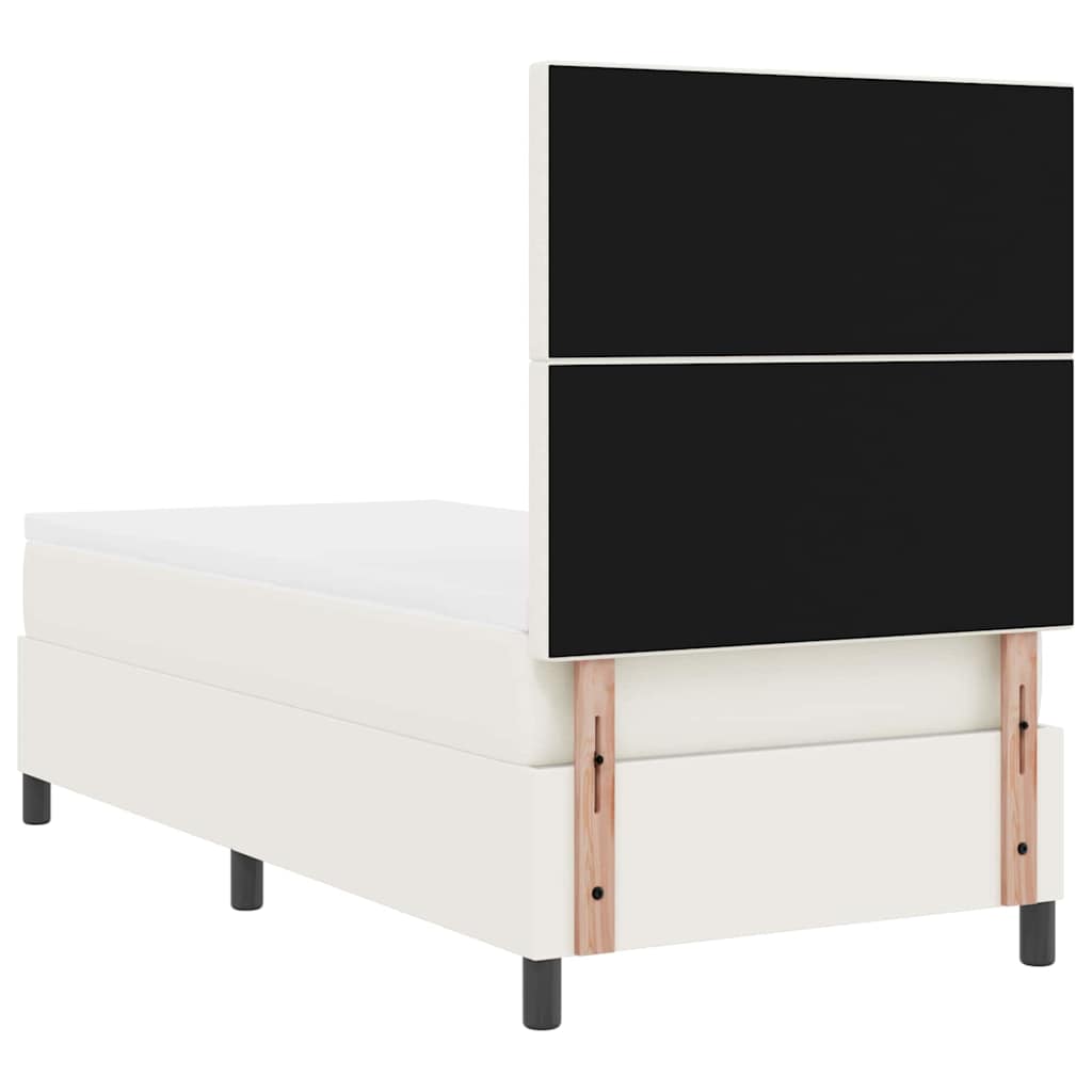 Letto a Sorgente LED con testiera Crema e Bianco 100 x 200 cm | homemem39