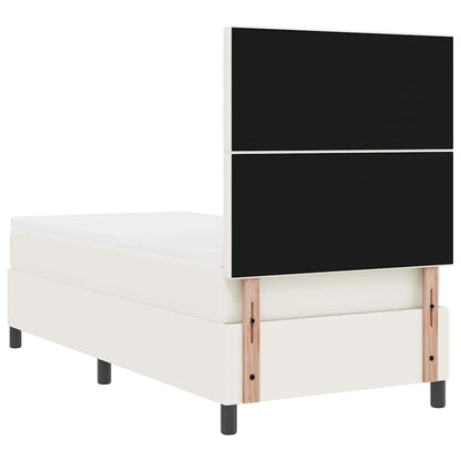 Letto a Sorgente LED con testiera Crema e Bianco 100 x 200 cm | homemem39