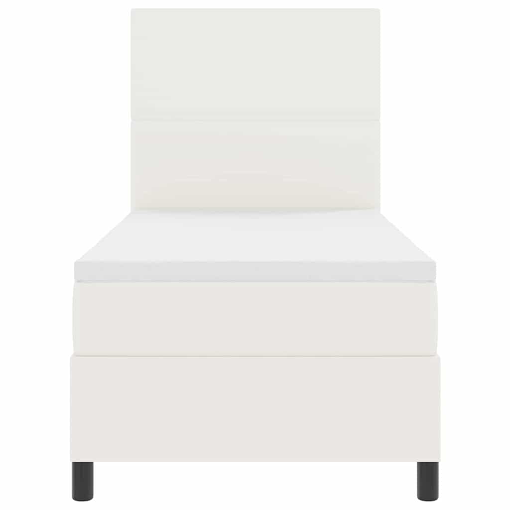 Letto a Sorgente LED con testiera Crema e Bianco 100 x 200 cm | homemem39