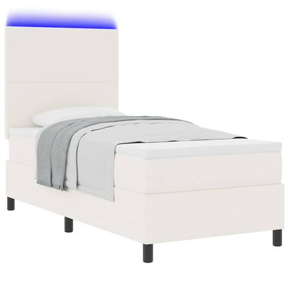 Letto a Sorgente LED con testiera Crema e Bianco 100 x 200 cm | homemem39