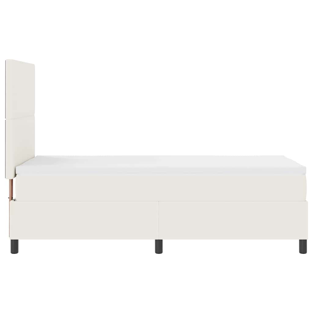 Letto a Sorgente LED con testiera Crema e Bianco 100 x 200 cm | homemem39