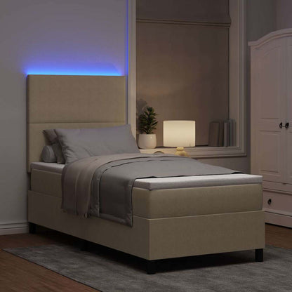Letto a Sorgente LED Grigio chiaro e bianco 100 x 200 cm | homemem39
