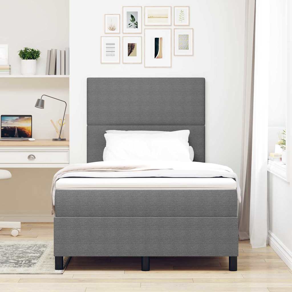 Letto a Sorgente LED Grigio chiaro e bianco 120 x 190 cm
