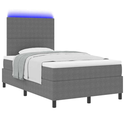 Letto a Sorgente LED Grigio chiaro e bianco 120 x 190 cm