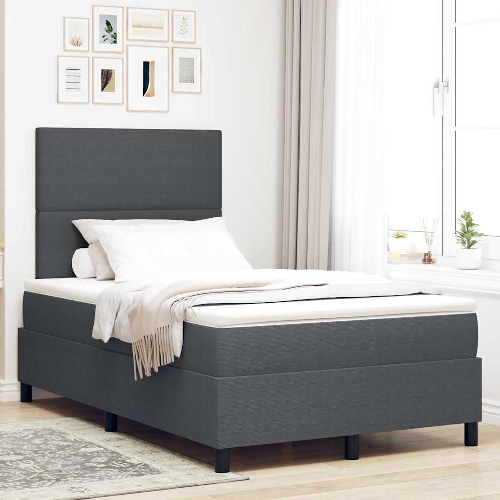 Letto a Sorgente LED Grigio Scuro e Bianco 120 x 190 cm | homemem39