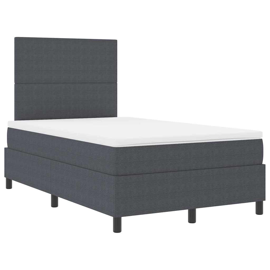 Letto a Sorgente LED Grigio Scuro e Bianco 120 x 190 cm | homemem39