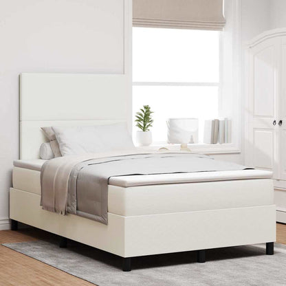 Letto a Sorgente LED con testiera Crema e Bianco 120 x 190 cm | homemem39