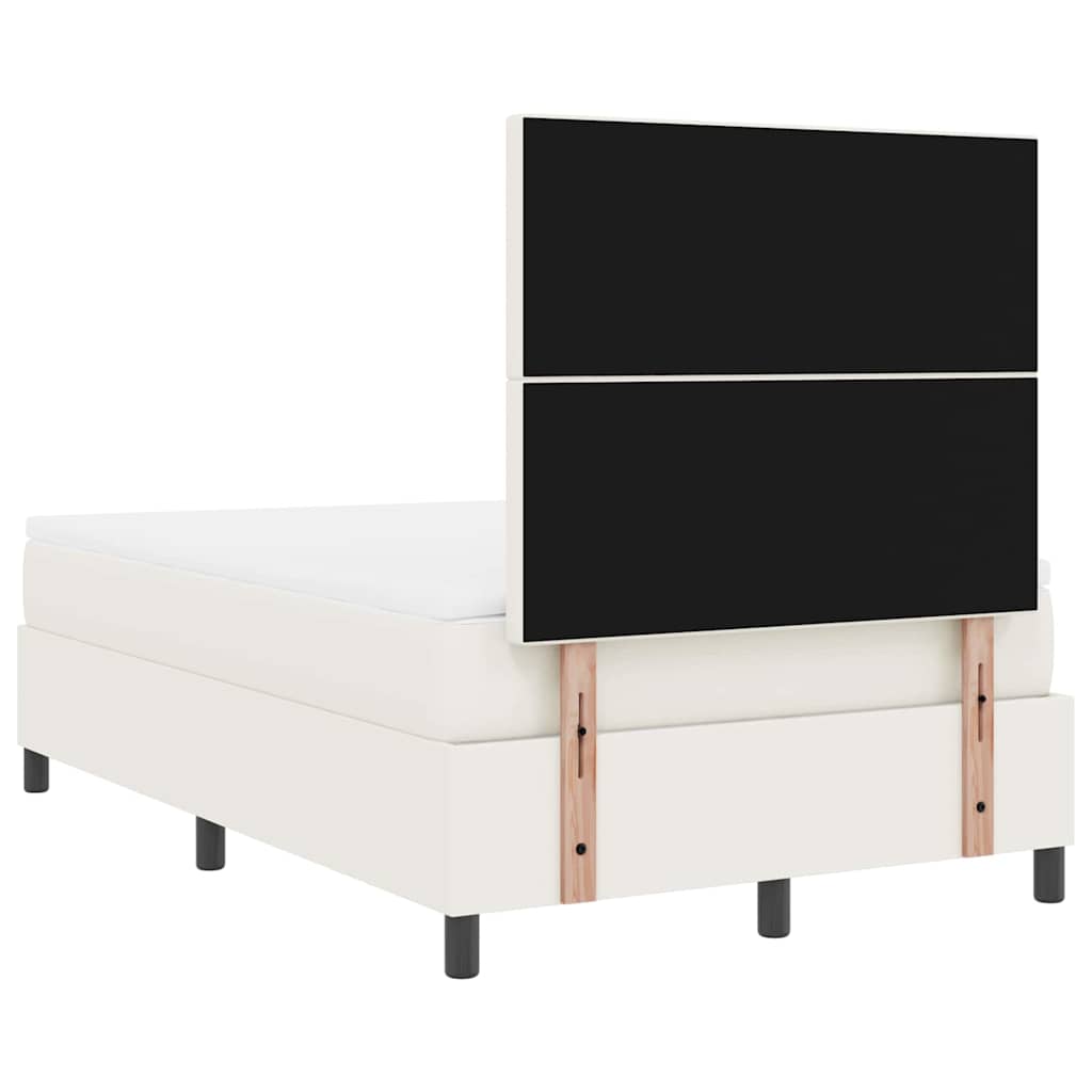 Letto a Sorgente LED con testiera Crema e Bianco 120 x 190 cm | homemem39