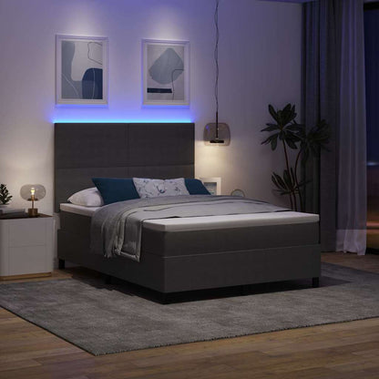 Letto a Sorgente LED Grigio chiaro e bianco 140 x 190 cm | homemem39