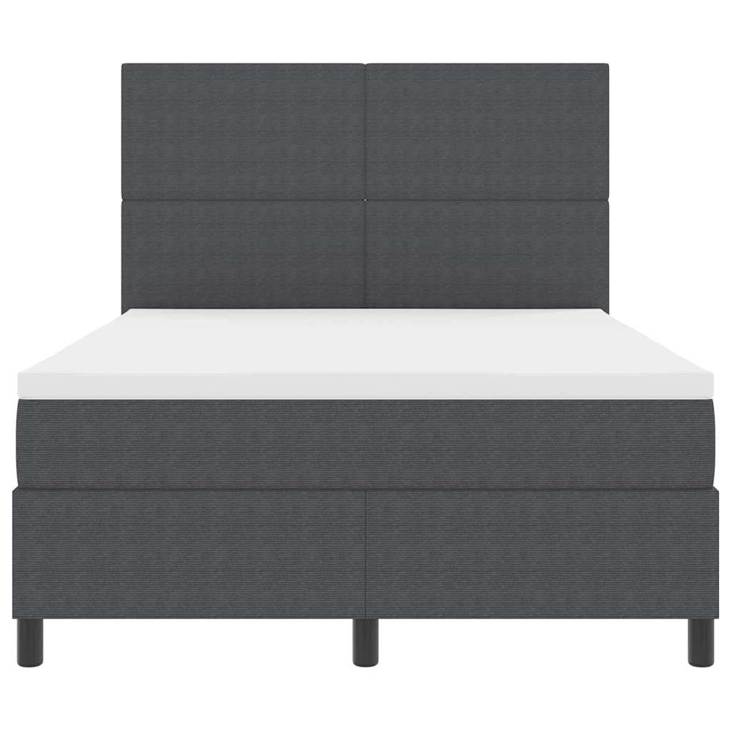 Letto a Sorgente LED Grigio Scuro e Bianco 160 x 200 cm | homemem39