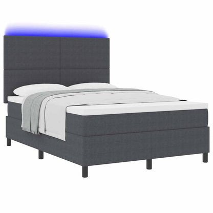 Letto a Sorgente LED Grigio Scuro e Bianco 160 x 200 cm | homemem39
