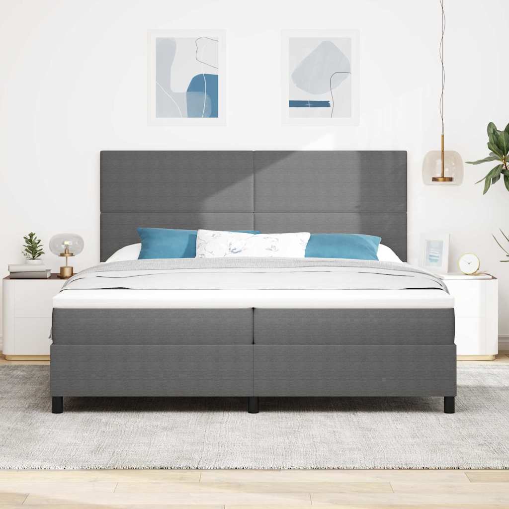 Letto a Sorgente LED Grigio chiaro e bianco 200 x 200 cm | homemem39