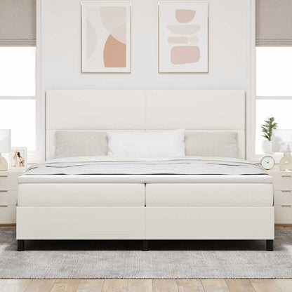 Letto a Sorgente LED con testiera Crema e Bianco 200 x 200 cm | homemem39