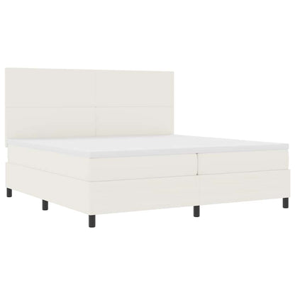 Letto a Sorgente LED con testiera Crema e Bianco 200 x 200 cm | homemem39