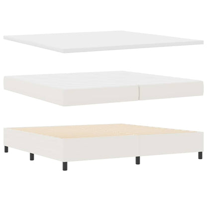 Letto a Sorgente LED con testiera Crema e Bianco 200 x 200 cm | homemem39
