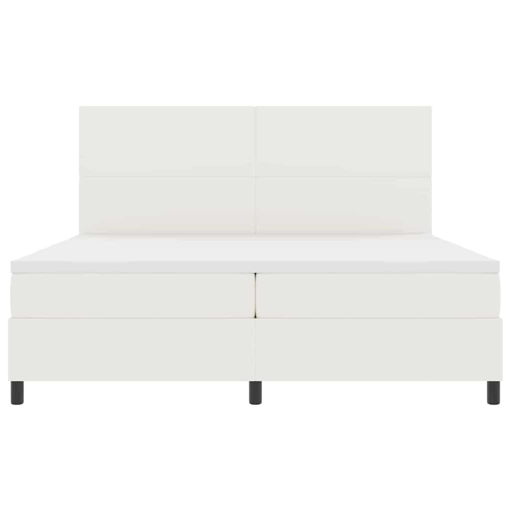 Letto a Sorgente LED con testiera Crema e Bianco 200 x 200 cm | homemem39