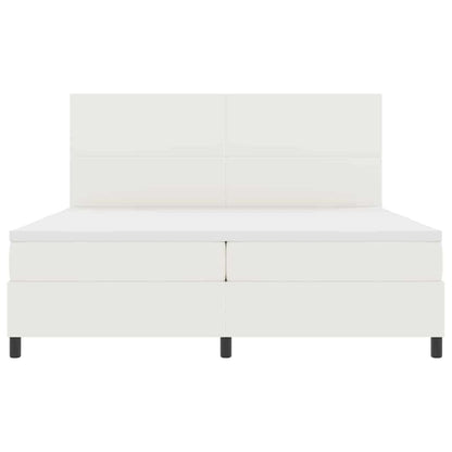 Letto a Sorgente LED con testiera Crema e Bianco 200 x 200 cm | homemem39