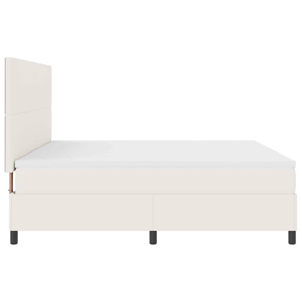 Letto a Sorgente LED con testiera Crema e Bianco 200 x 200 cm | homemem39