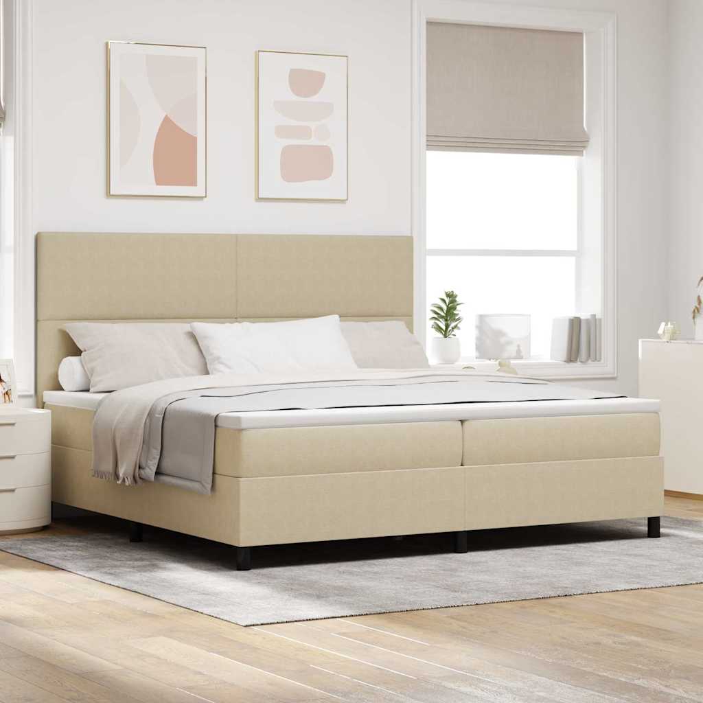Letto a Sorgente LED Grigio chiaro e bianco 200 x 200 cm | homemem39